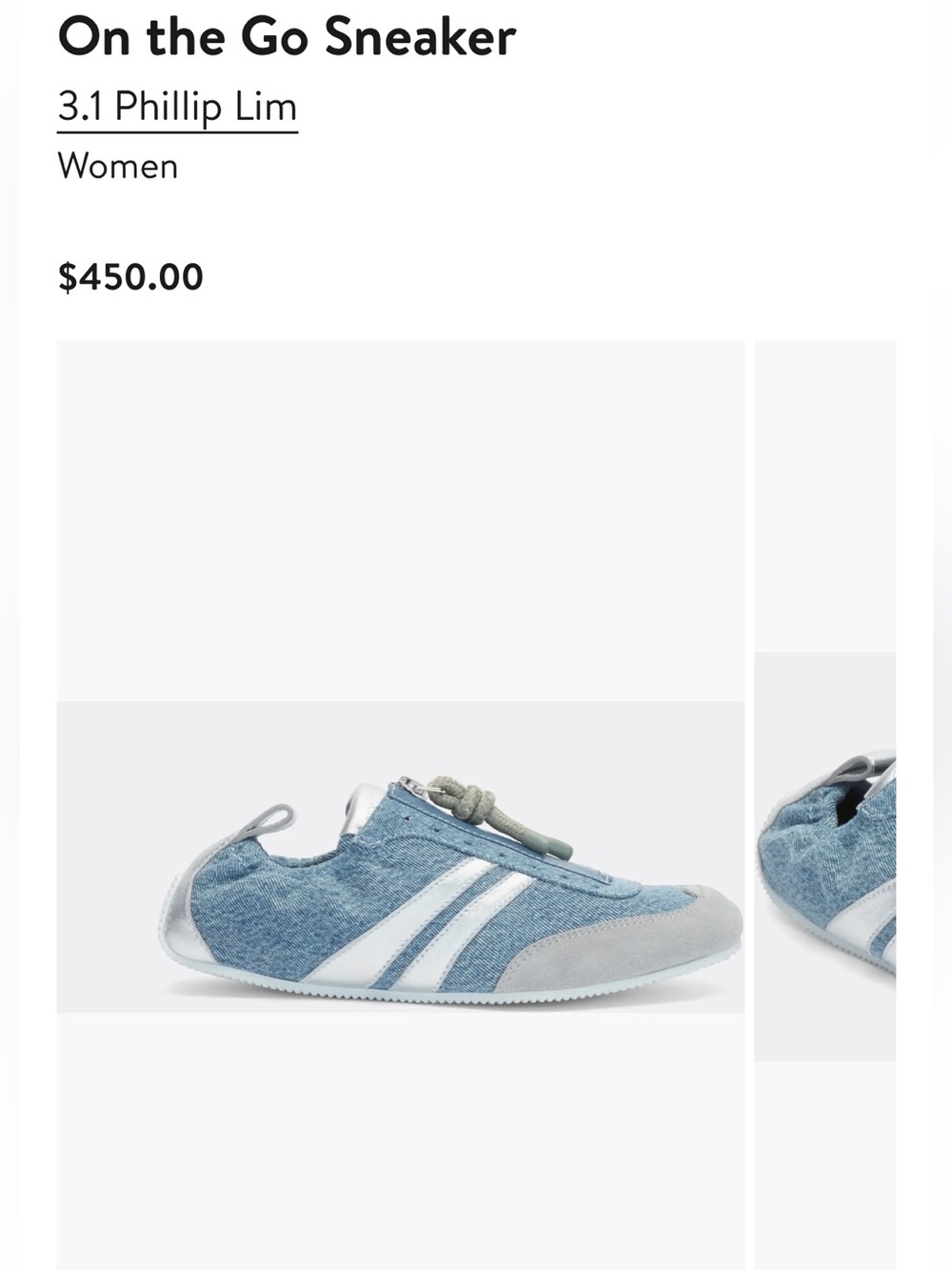 3.1 Phillip Lim indigo denim “On the Go” sneakers; brand new. - Picture 5 of 5